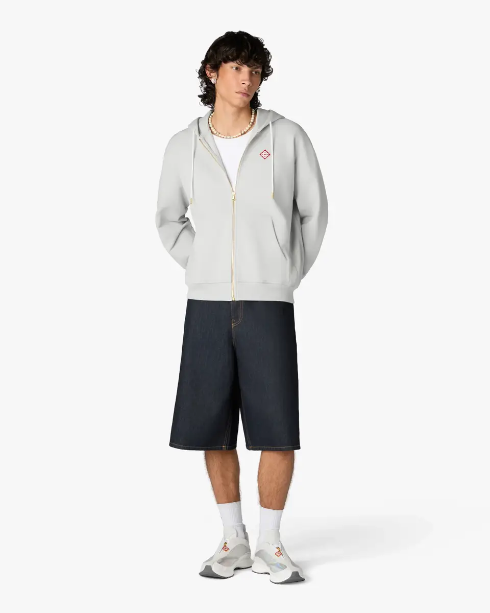 Casablanca Grey Diamond Logo Zip Hooded Sweatshirt | Thumbnail 2 Casablanca Grey Diamond Logo Zip Hooded Sweatshirt | Thumbnail 2