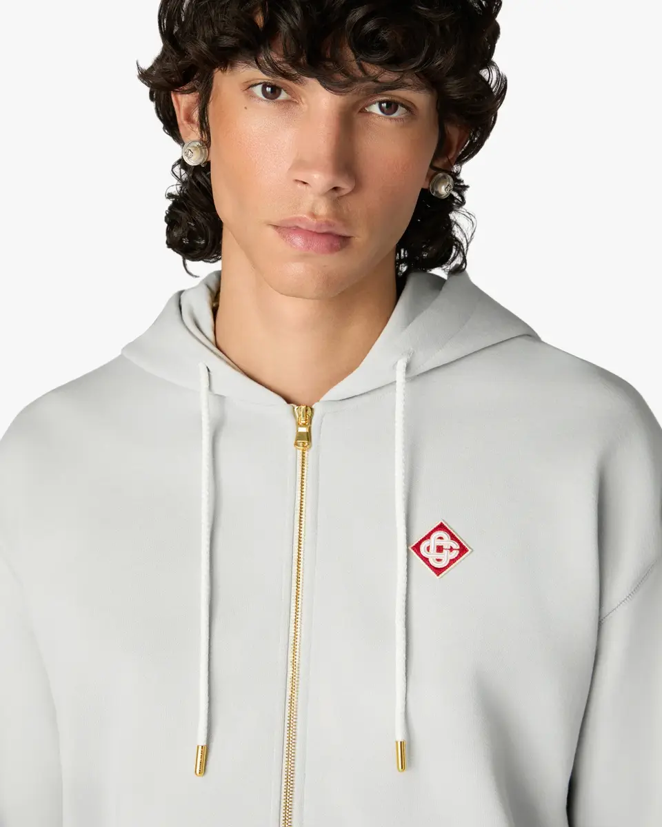 Casablanca Grey Diamond Logo Zip Hooded Sweatshirt | Thumbnail 5 Casablanca Grey Diamond Logo Zip Hooded Sweatshirt | Thumbnail 5
