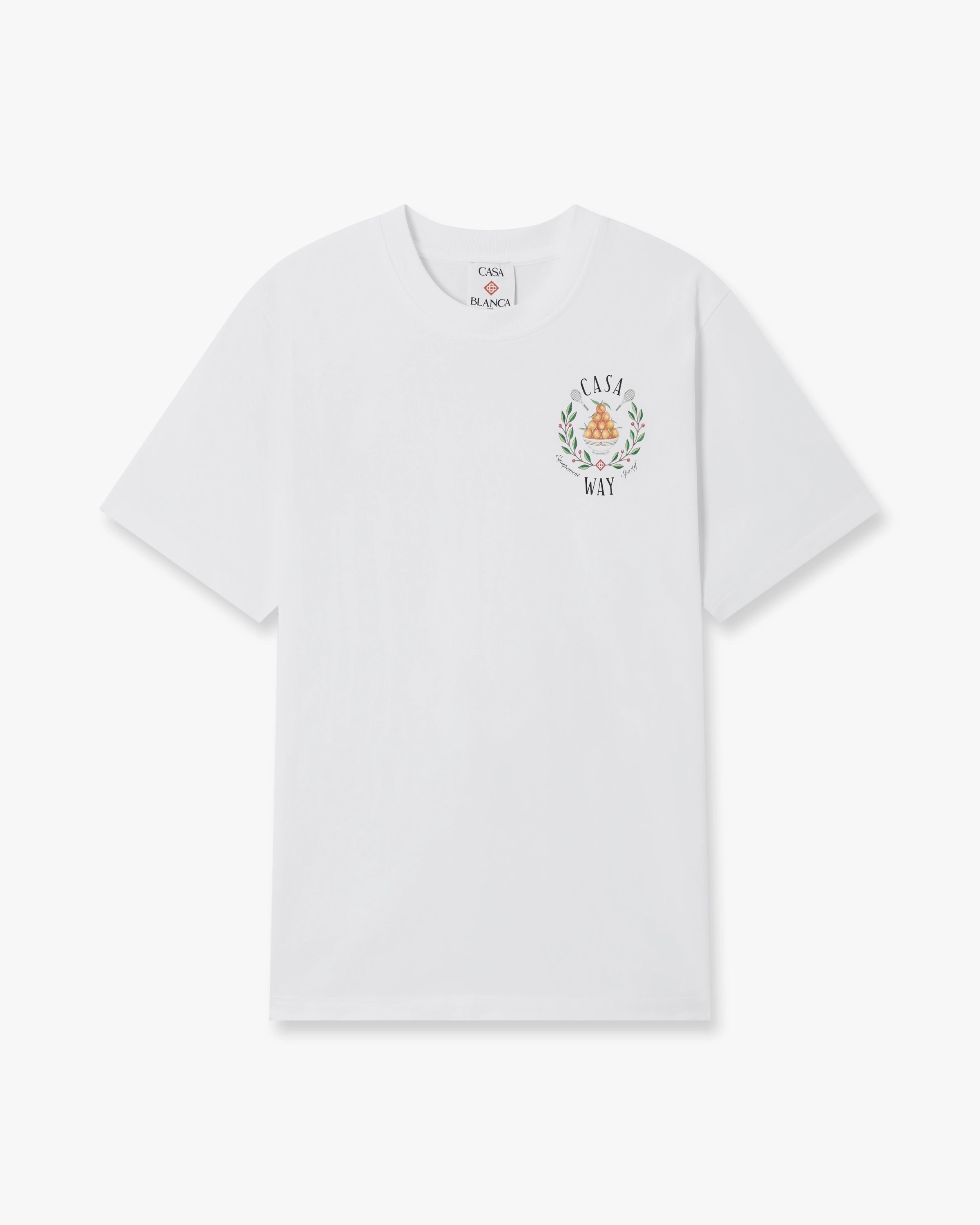 White Casaway Short Sleeve T-Shirt in Orange