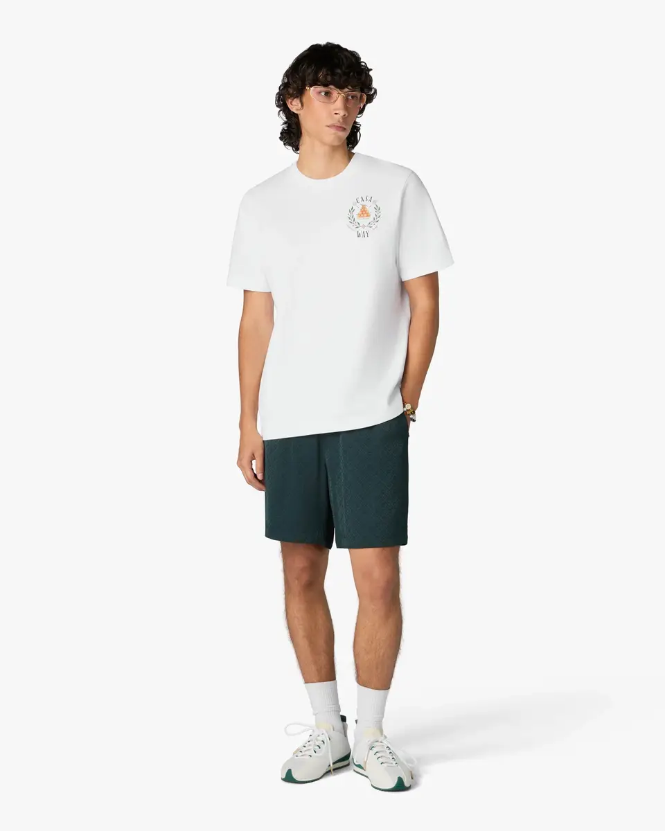 Casablanca White Casaway Short Sleeve T-Shirt in Orange | Thumbnail 2