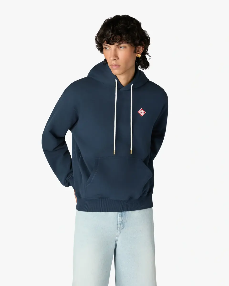 Casablanca Navy Diamond Logo Hooded Sweatshirt | Thumbnail 4 Casablanca Navy Diamond Logo Hooded Sweatshirt | Thumbnail 4