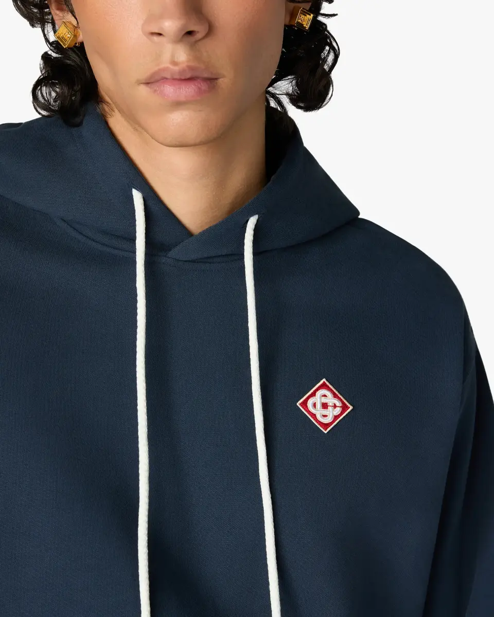 Casablanca Navy Diamond Logo Hooded Sweatshirt | Thumbnail 5 Casablanca Navy Diamond Logo Hooded Sweatshirt | Thumbnail 5