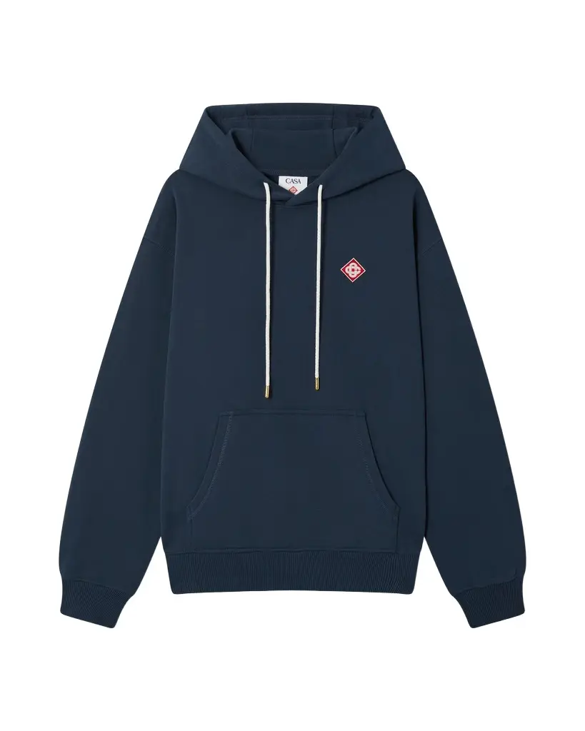 Casablanca Navy Diamond Logo Hooded Sweatshirt