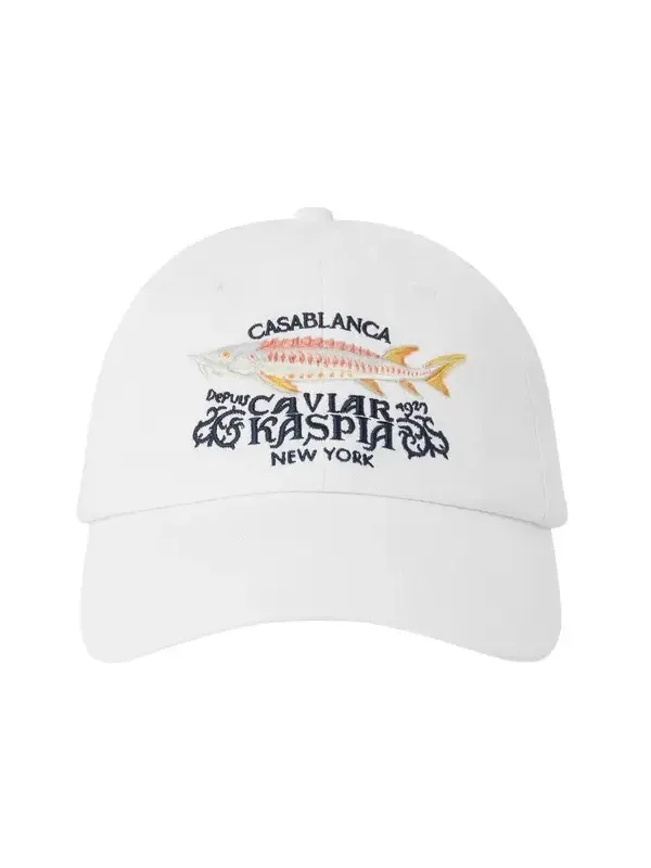 White Casa Kaspia New York Embroidered Cap White Casa Kaspia New York Embroidered Cap