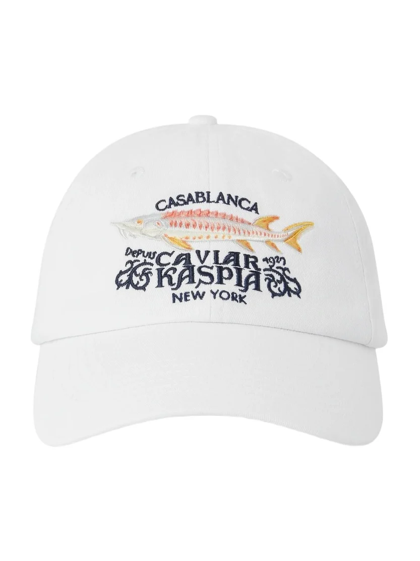 Casablanca White Casa Kaspia New York Embroidered Cap