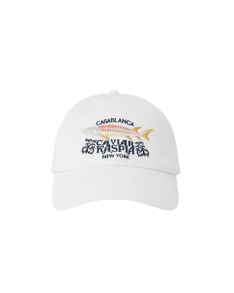 Casablanca White Casa Kaspia New York Embroidered Cap