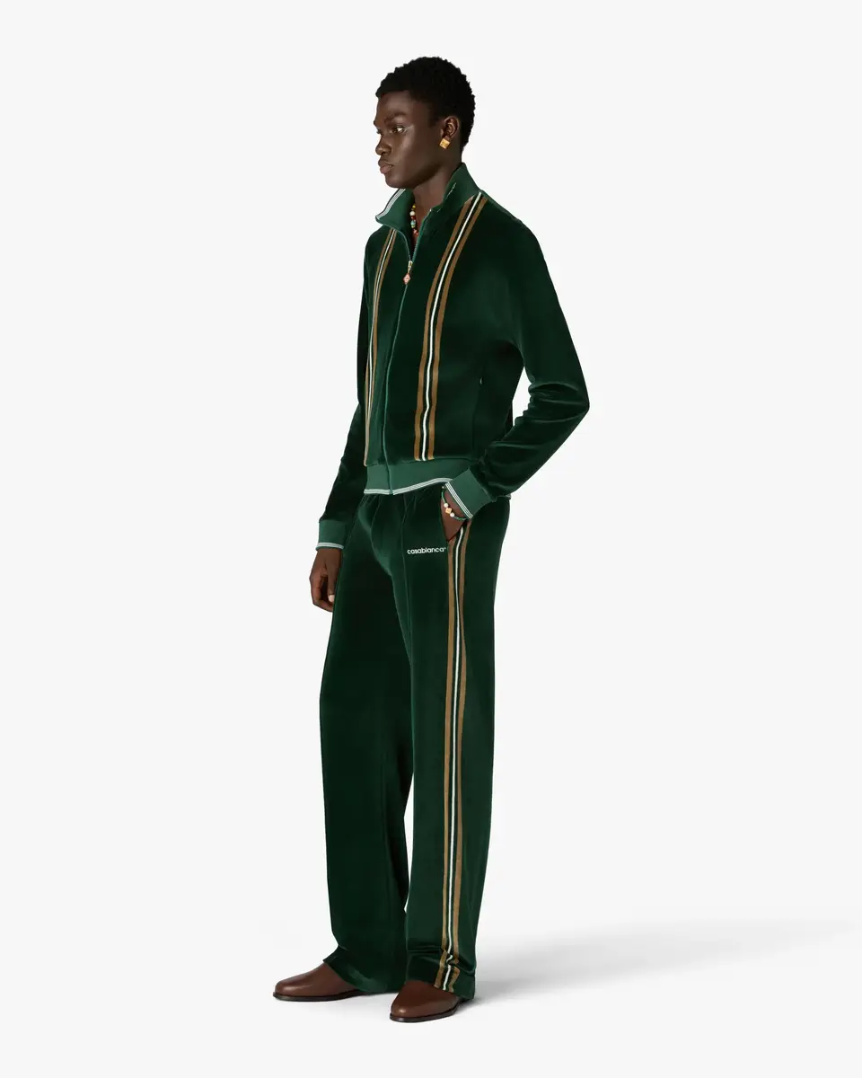 Casablanca Green & Brown Stripe Velour Track Pants | Thumbnail 2 Casablanca Green & Brown Stripe Velour Track Pants | Thumbnail 2