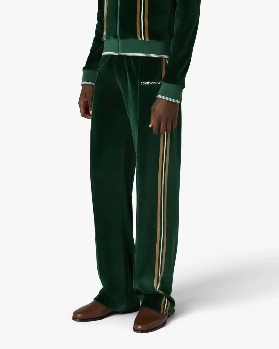 Casablanca Green & Brown Stripe Velour Track Pants | Thumbnail 4 Casablanca Green & Brown Stripe Velour Track Pants | Thumbnail 4