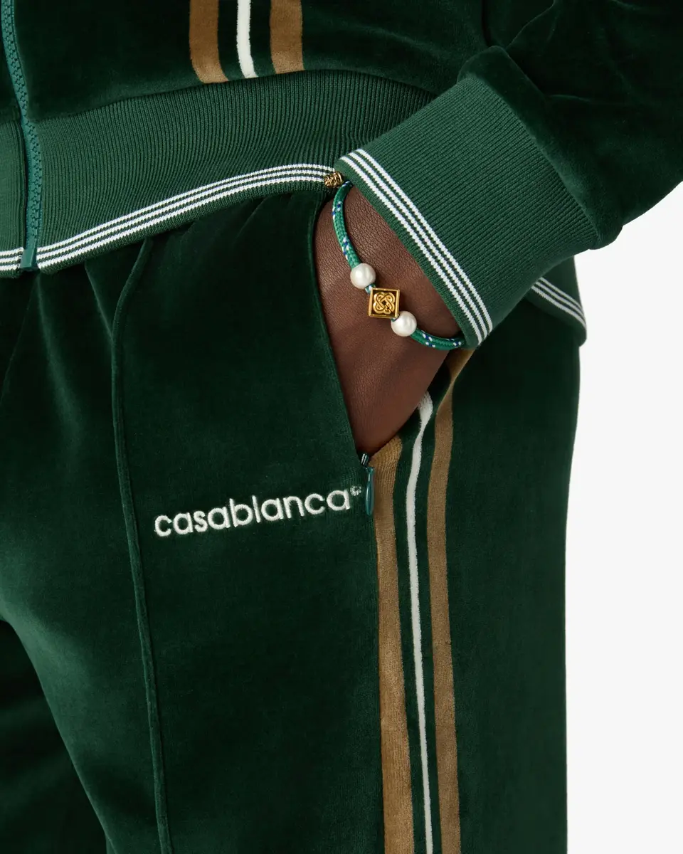 Casablanca Green & Brown Stripe Velour Track Pants | Thumbnail 5 Casablanca Green & Brown Stripe Velour Track Pants | Thumbnail 5