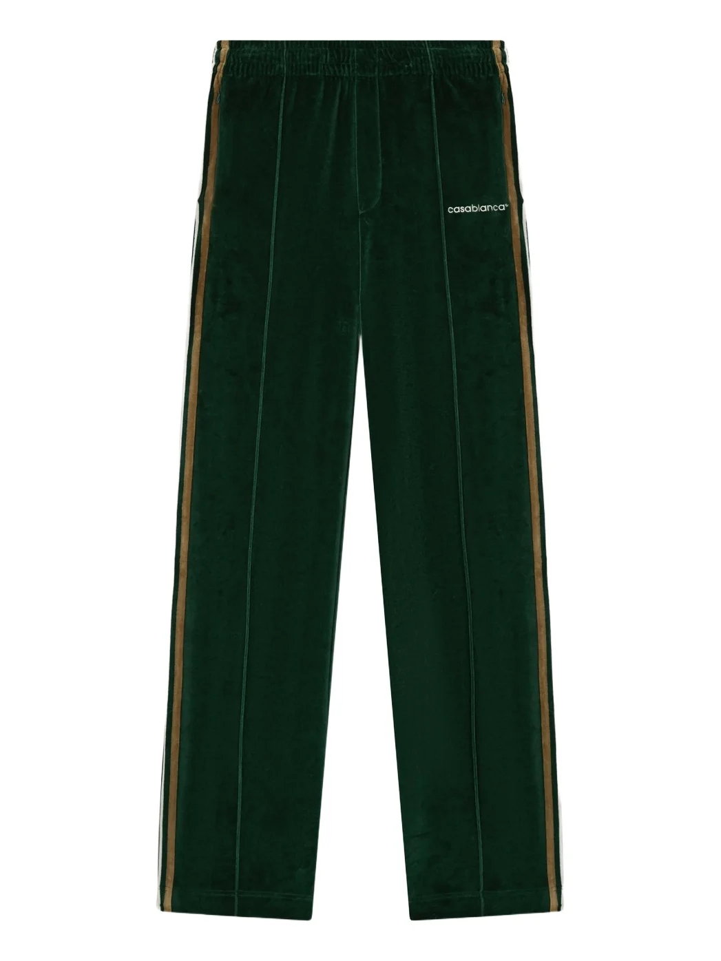 Casablanca Green & Brown Stripe Velour Track Pants