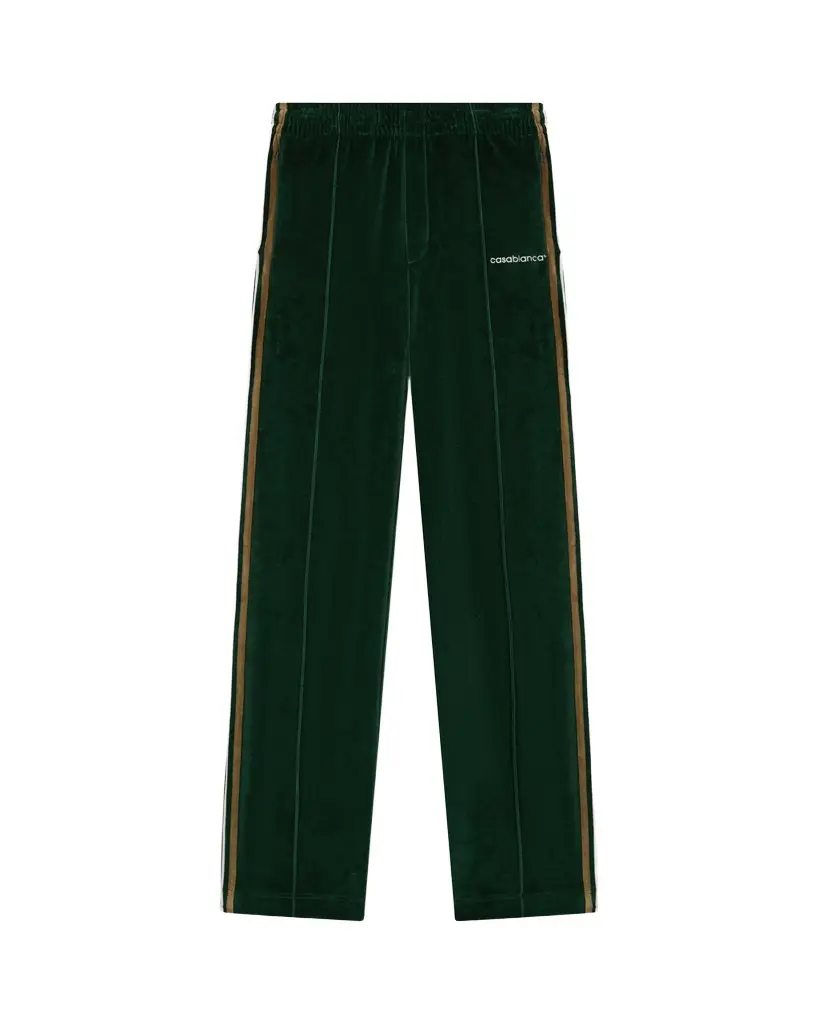 Casablanca Green & Brown Stripe Velour Track Pants