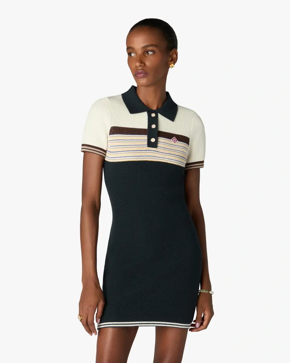 Casablanca Café Culture Wool Stripe Polo Mini Dress | Thumbnail 4 Casablanca Café Culture Wool Stripe Polo Mini Dress | Thumbnail 4