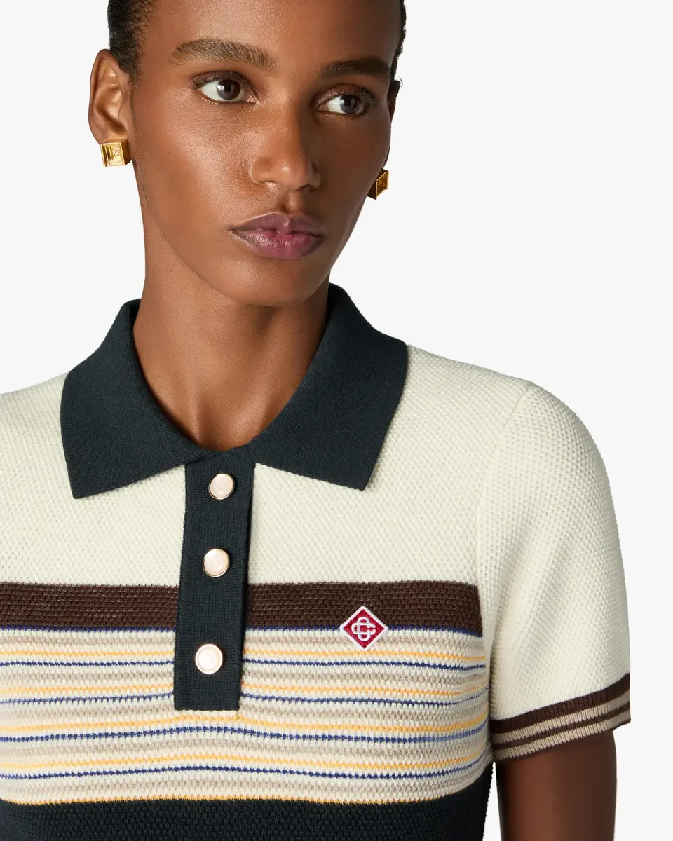 Casablanca Café Culture Wool Stripe Polo Mini Dress | Thumbnail 5 Casablanca Café Culture Wool Stripe Polo Mini Dress | Thumbnail 5