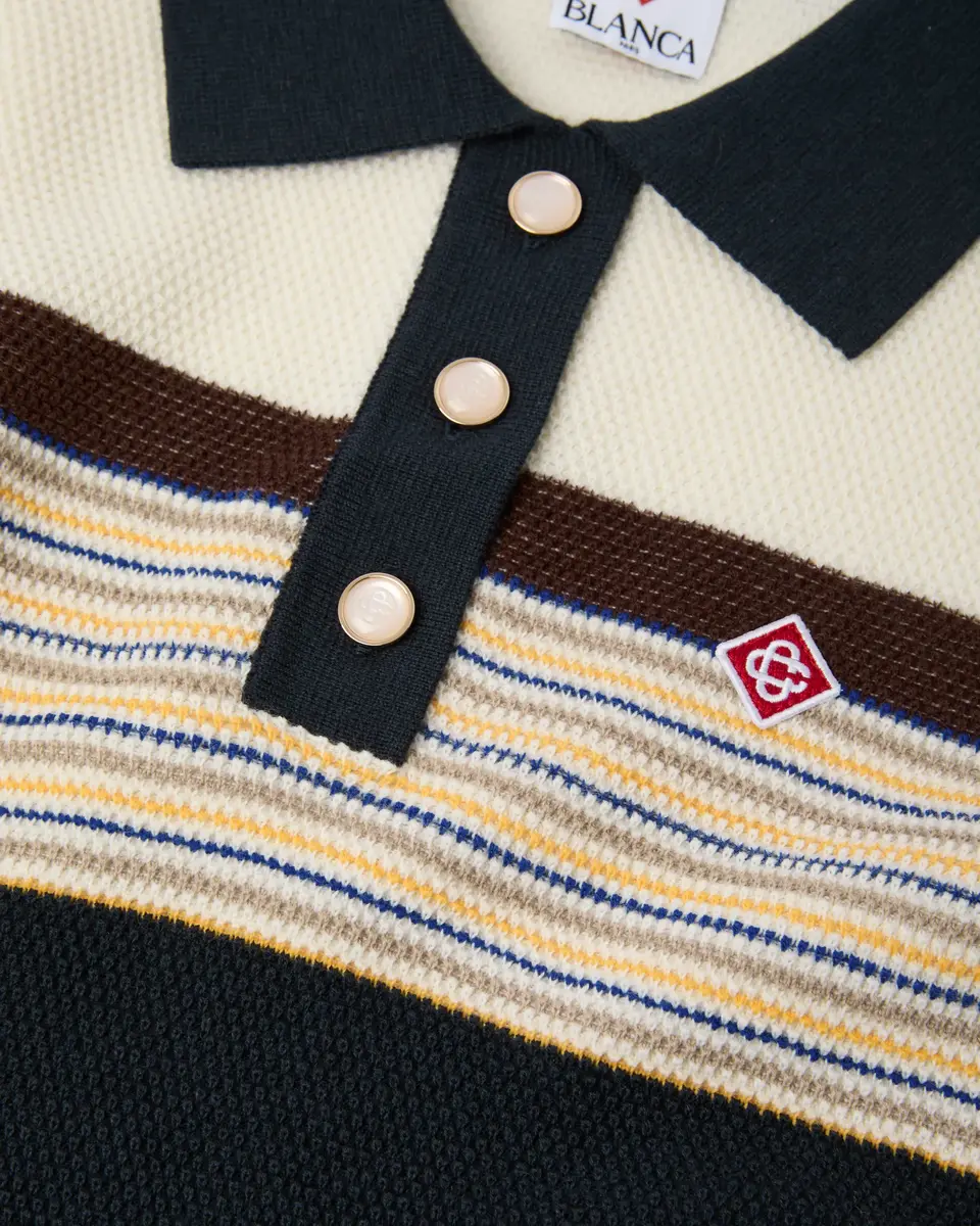 Casablanca Café Culture Wool Stripe Polo Mini Dress | Thumbnail 6 Casablanca Café Culture Wool Stripe Polo Mini Dress | Thumbnail 6