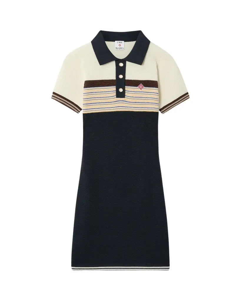 Café Culture Wool Stripe Polo Mini Dress Café Culture Wool Stripe Polo Mini Dress