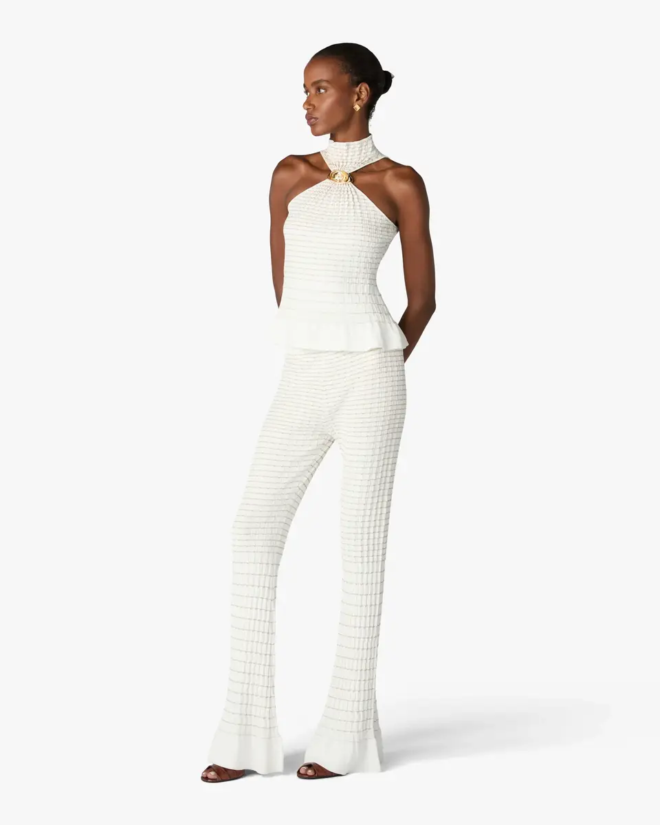 Casablanca White Pleated Mosaic Pants | Thumbnail 2 Casablanca White Pleated Mosaic Pants | Thumbnail 2