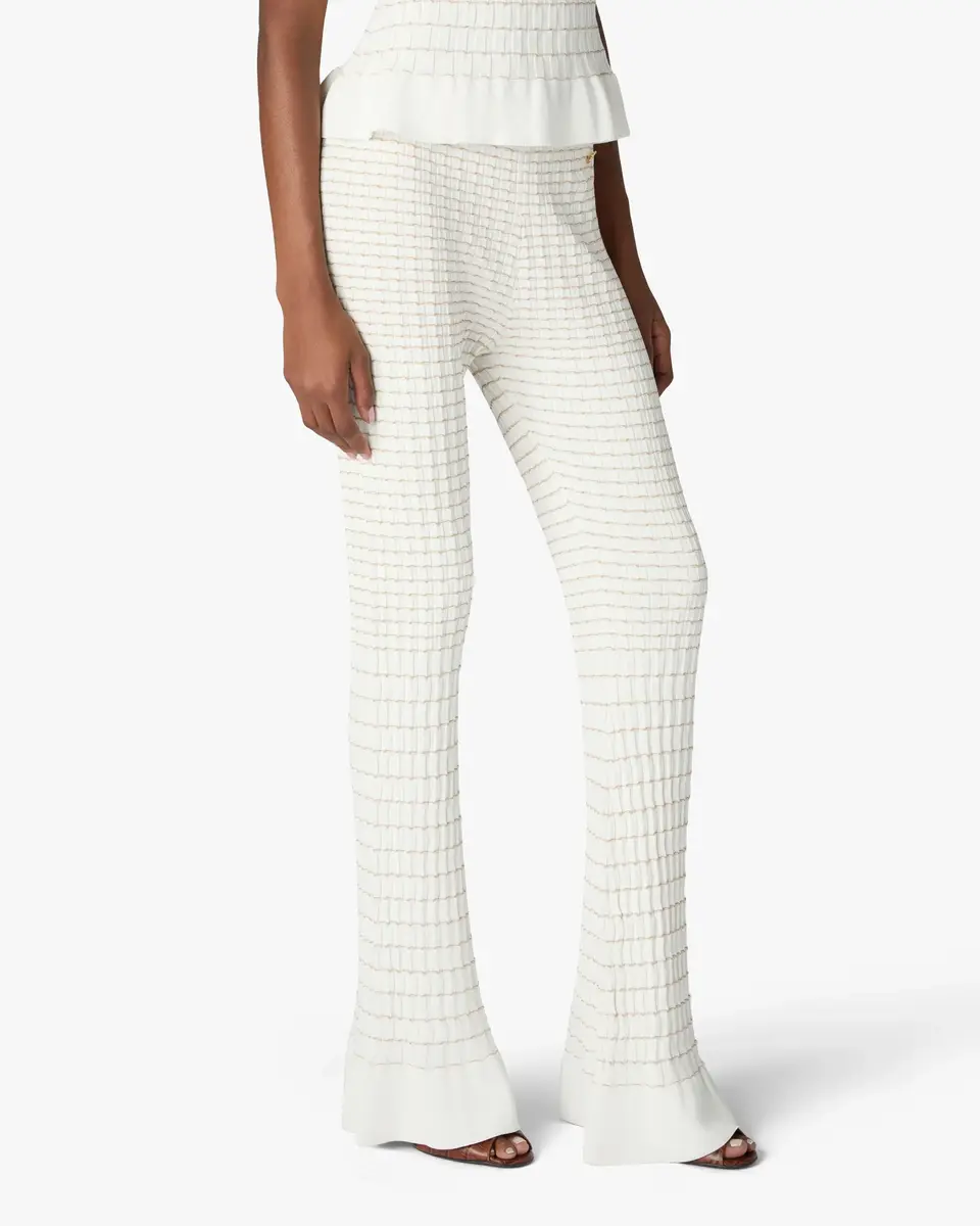 Casablanca White Pleated Mosaic Pants | Thumbnail 4 Casablanca White Pleated Mosaic Pants | Thumbnail 4