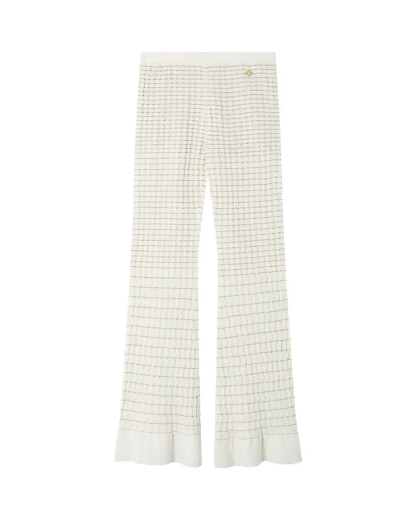 White Pleated Mosaic Pants White Pleated Mosaic Pants