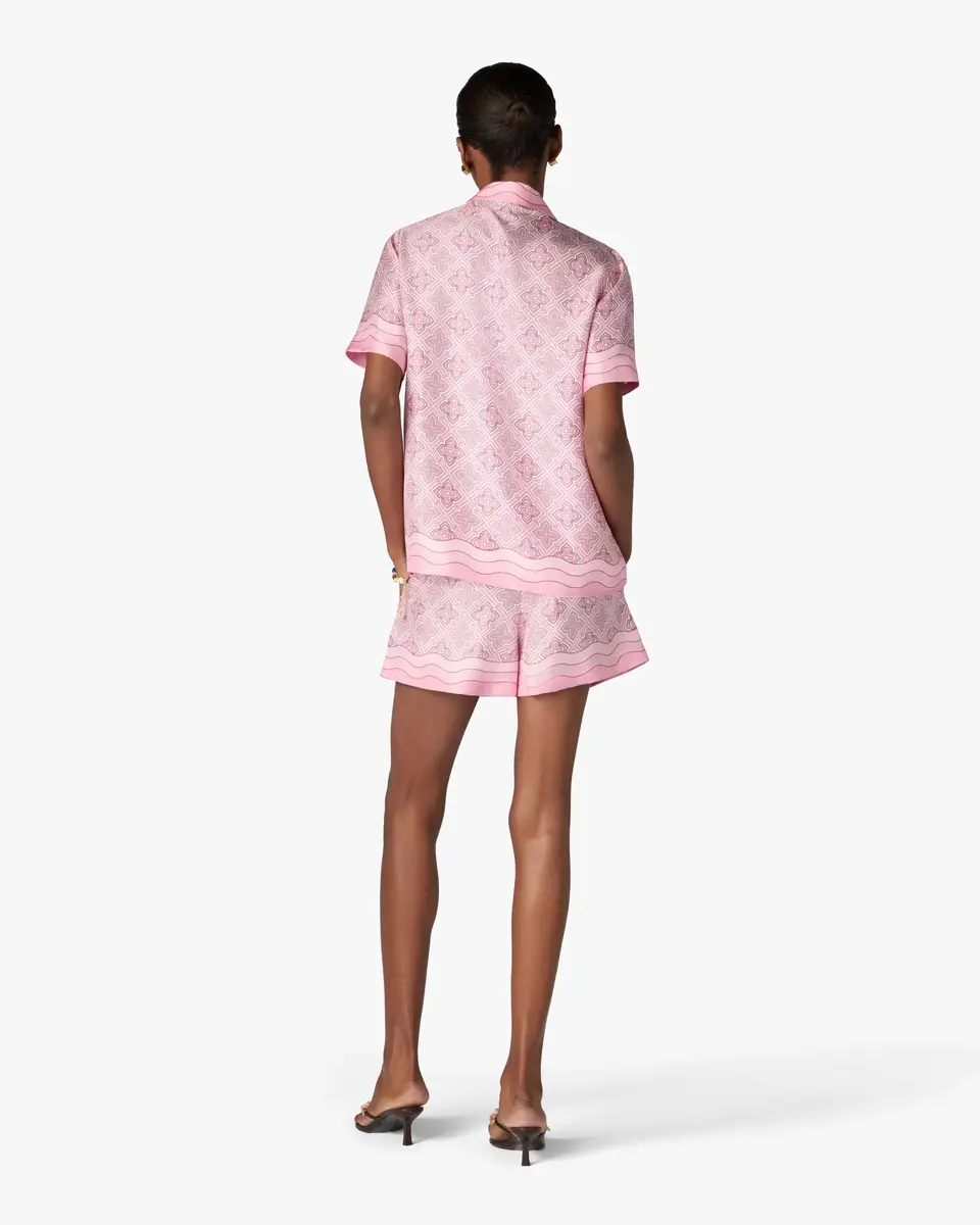 Casablanca Pink Radiating Monogram Silk Shorts | Thumbnail 3