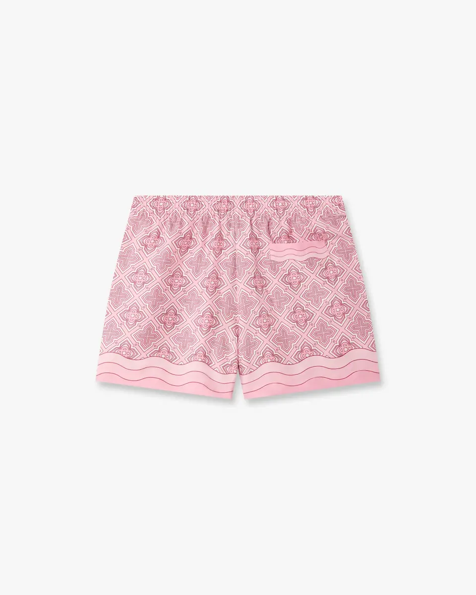 Casablanca Pink Radiating Monogram Silk Shorts | Thumbnail 7