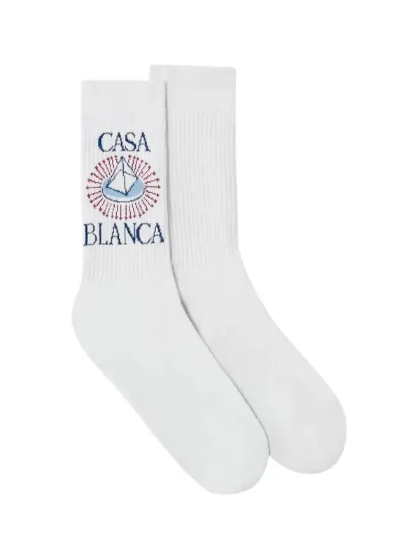 White Celestial Pyramid Crew Socks White Celestial Pyramid Crew Socks