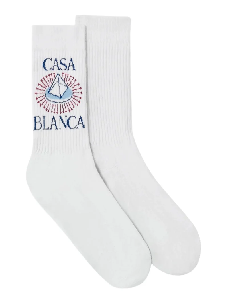 Casablanca White Celestial Pyramid Crew Socks