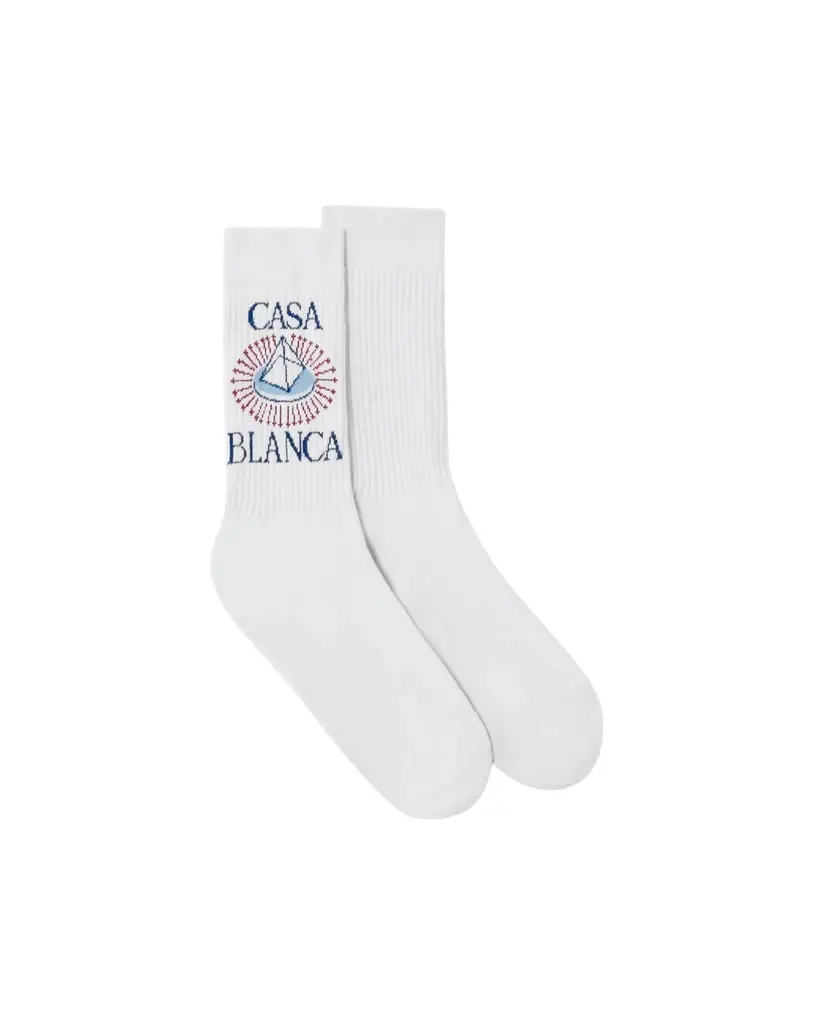 Casablanca White Celestial Pyramid Crew Socks