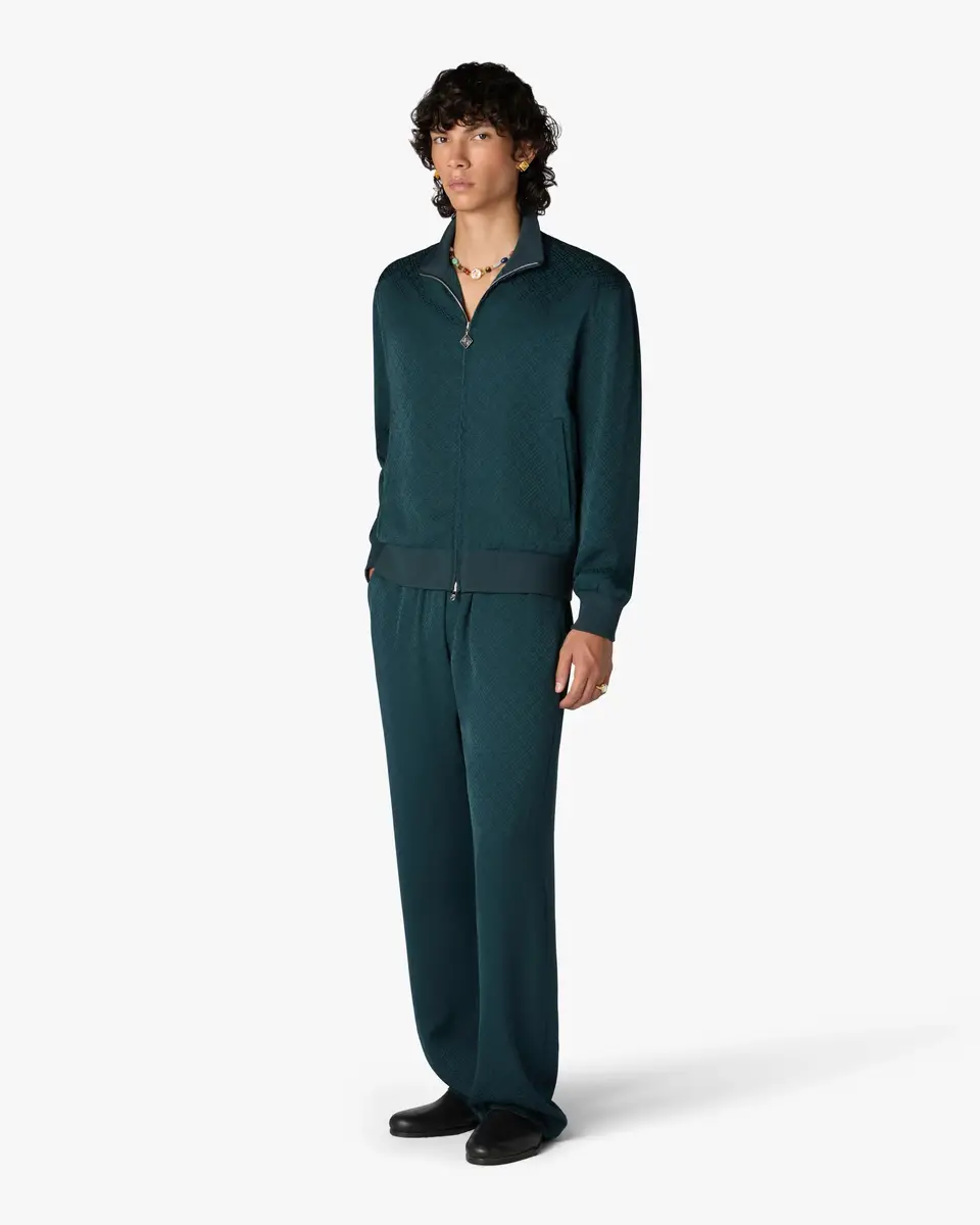 Casablanca Dark Teal Monogram Trousers | Thumbnail 2 Casablanca Dark Teal Monogram Trousers | Thumbnail 2