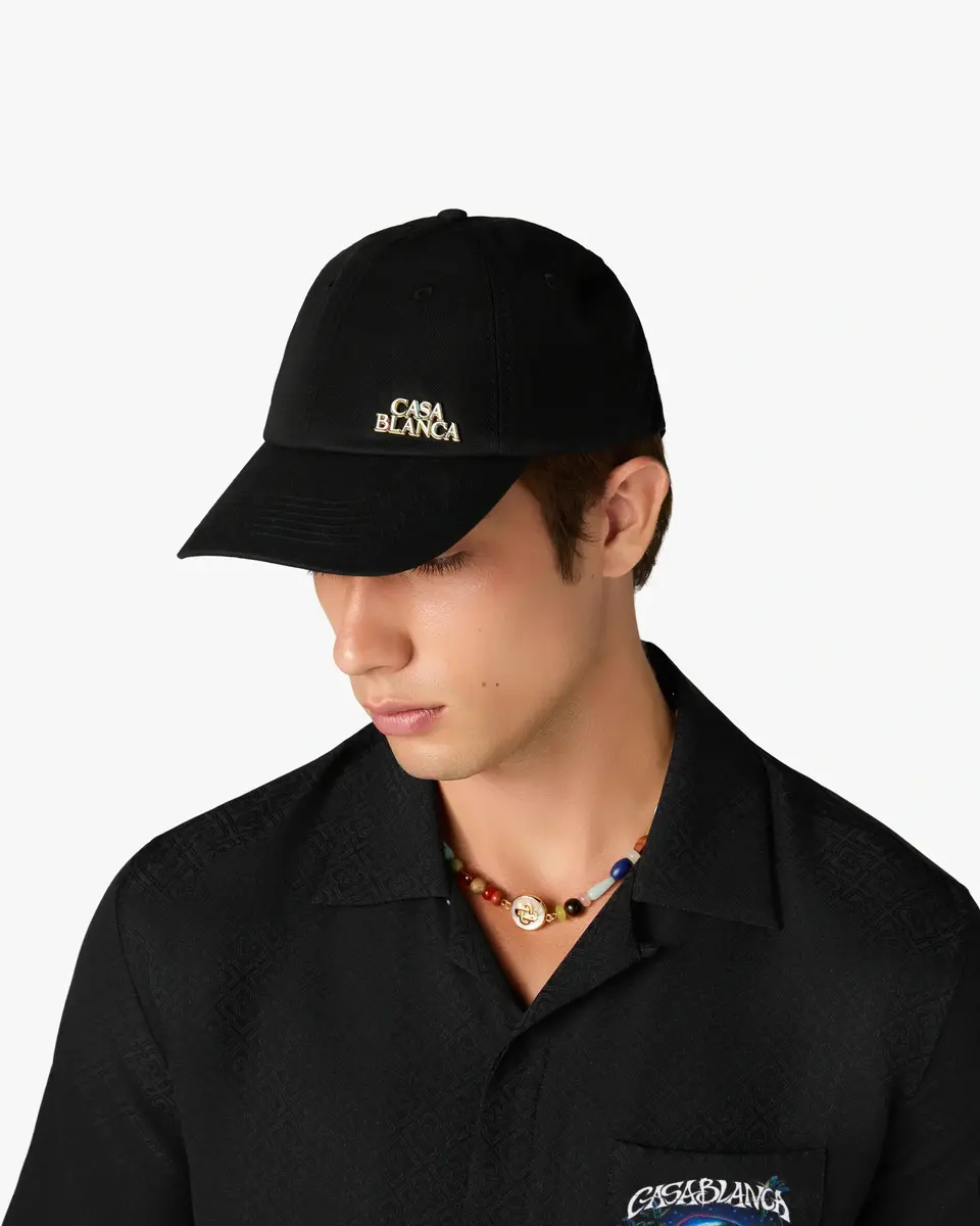 Casablanca Black Stacked Logo Rivet Cap | Thumbnail 3 Casablanca Black Stacked Logo Rivet Cap | Thumbnail 3