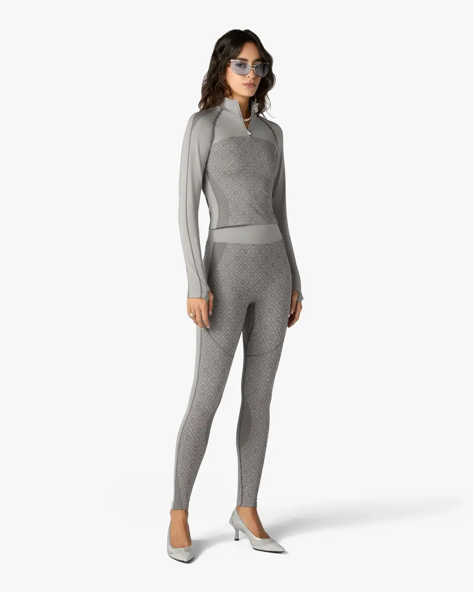 Casablanca Light Grey Seamless Monogram Leggings | Thumbnail 2 Casablanca Light Grey Seamless Monogram Leggings | Thumbnail 2
