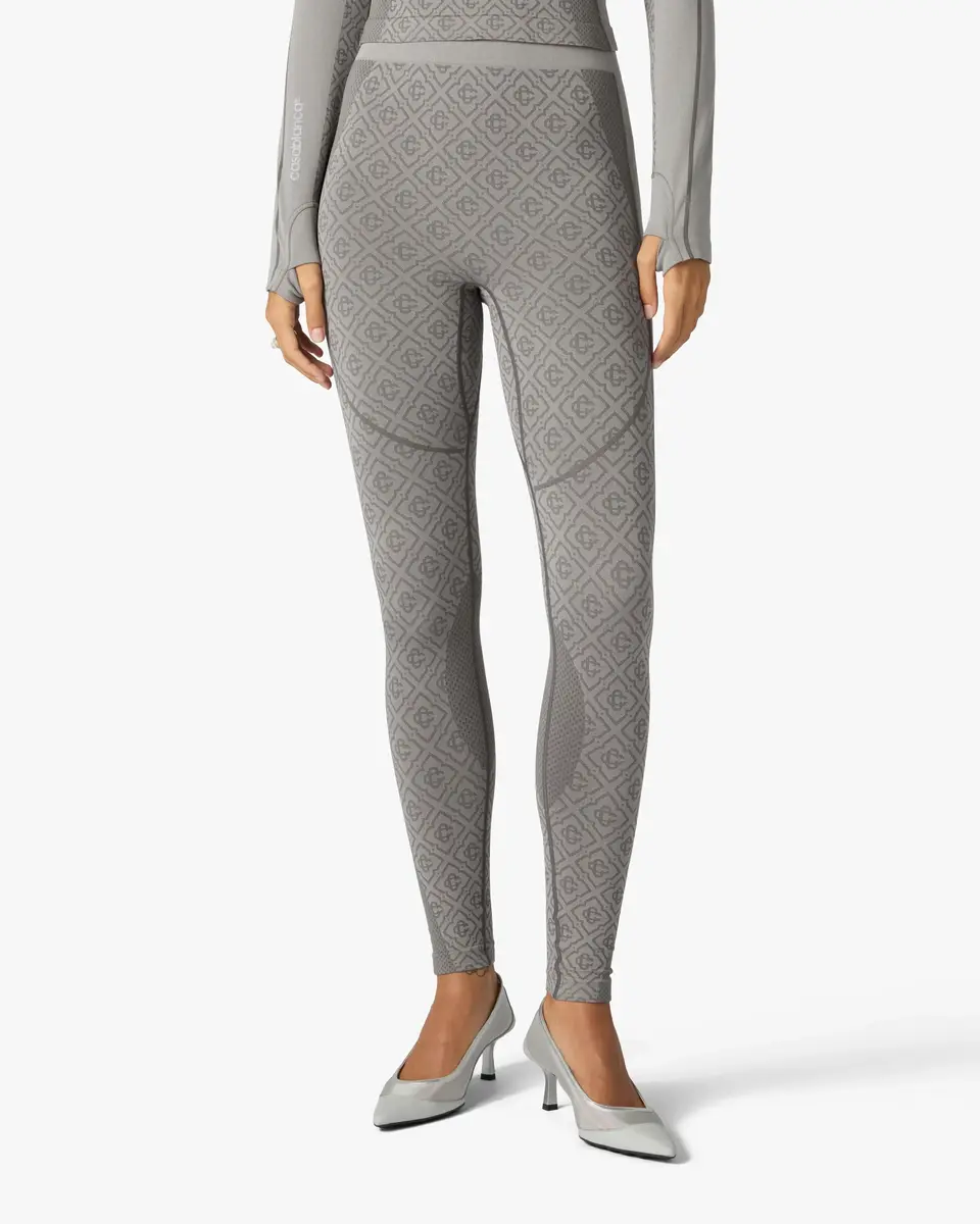 Casablanca Light Grey Seamless Monogram Leggings | Thumbnail 4 Casablanca Light Grey Seamless Monogram Leggings | Thumbnail 4