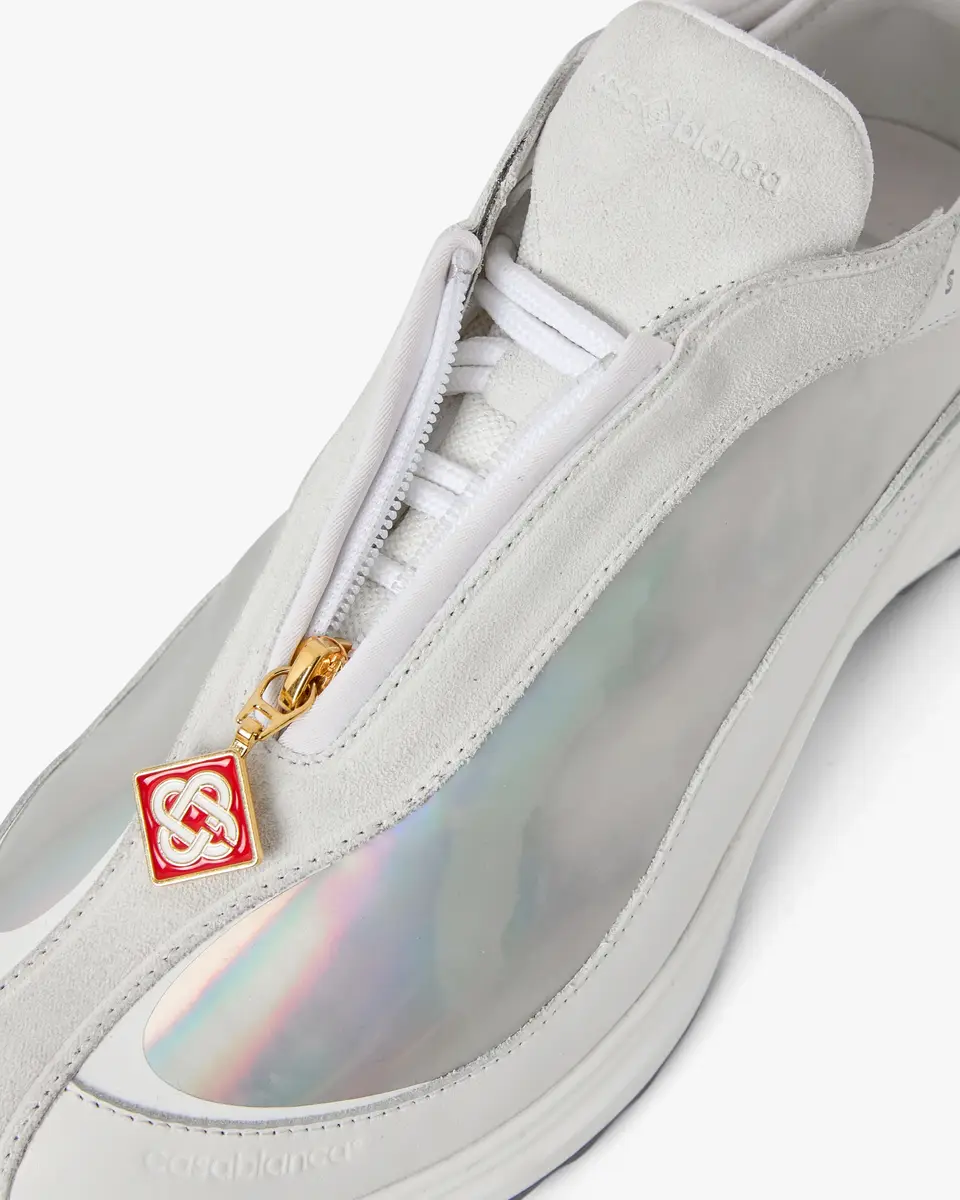 Casablanca White & Silver Stade Zip Sneaker | Thumbnail 4 Casablanca White & Silver Stade Zip Sneaker | Thumbnail 4