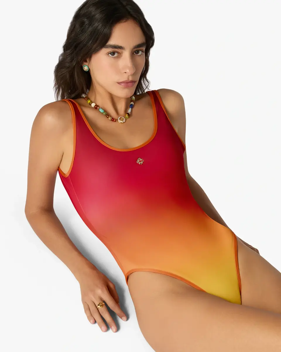 Casablanca Red & Orange Gradient Printed Swimsuit | Thumbnail 4 Casablanca Red & Orange Gradient Printed Swimsuit | Thumbnail 4