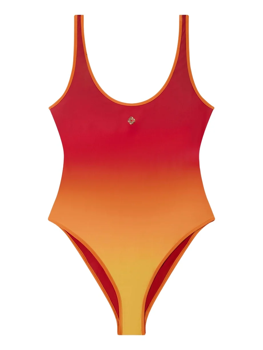Casablanca Red & Orange Gradient Printed Swimsuit