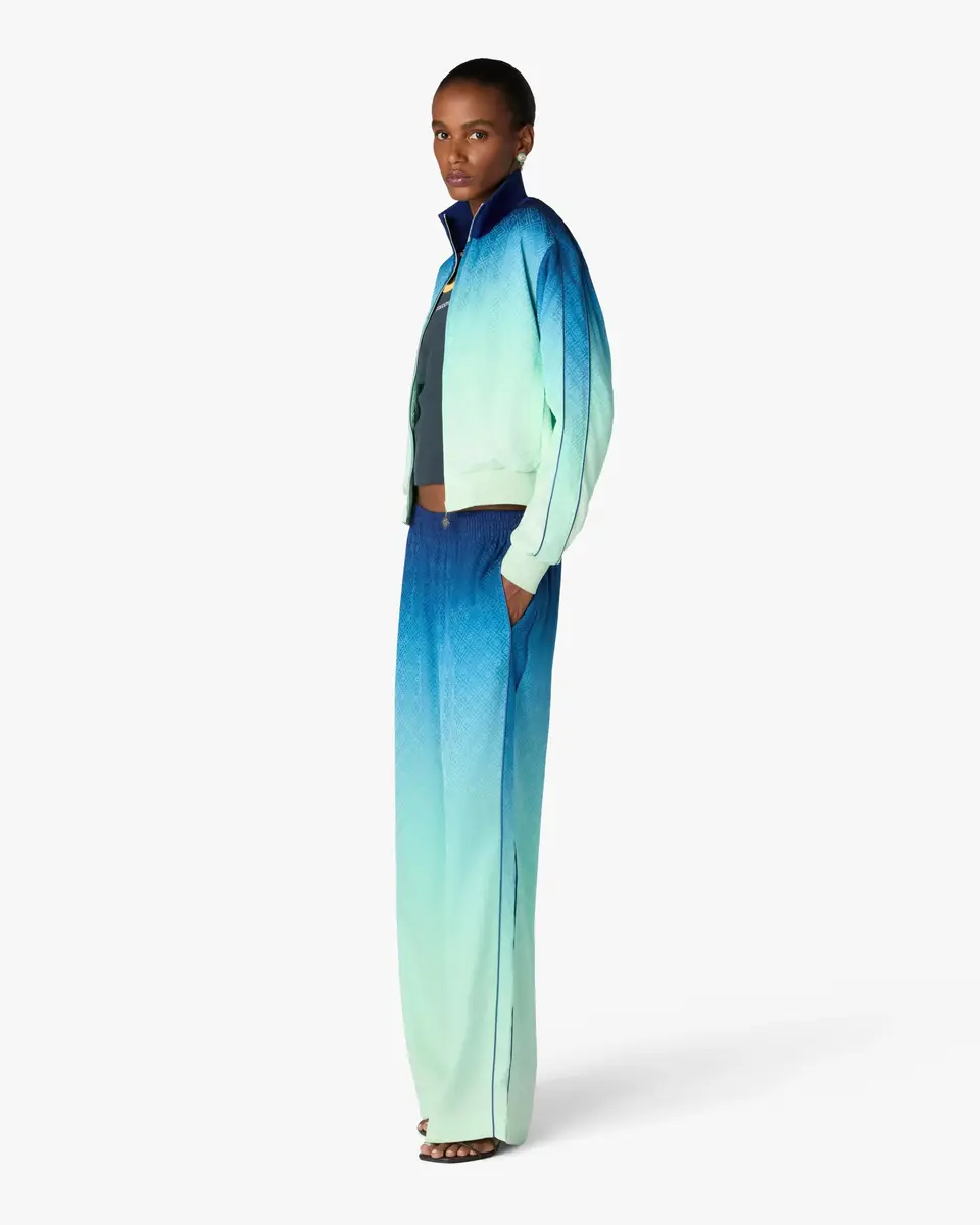 Casablanca Blue & Green Gradient Monogram Jacquard Trousers | Thumbnail 2 Casablanca Blue & Green Gradient Monogram Jacquard Trousers | Thumbnail 2