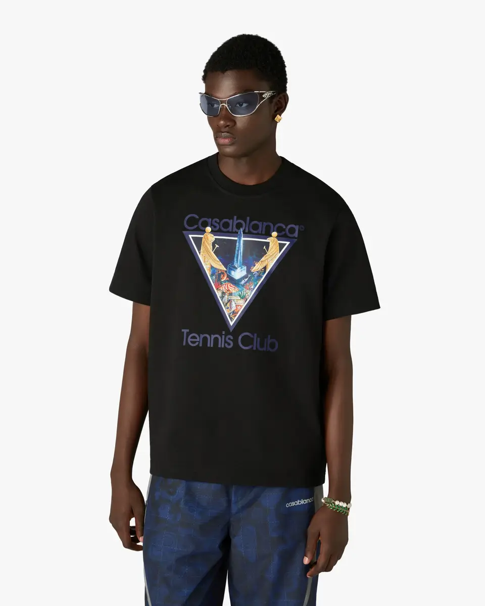 Casablanca Black Monde Perdu Tennis Club Icon Short Sleeve T-Shirt | Thumbnail 4
