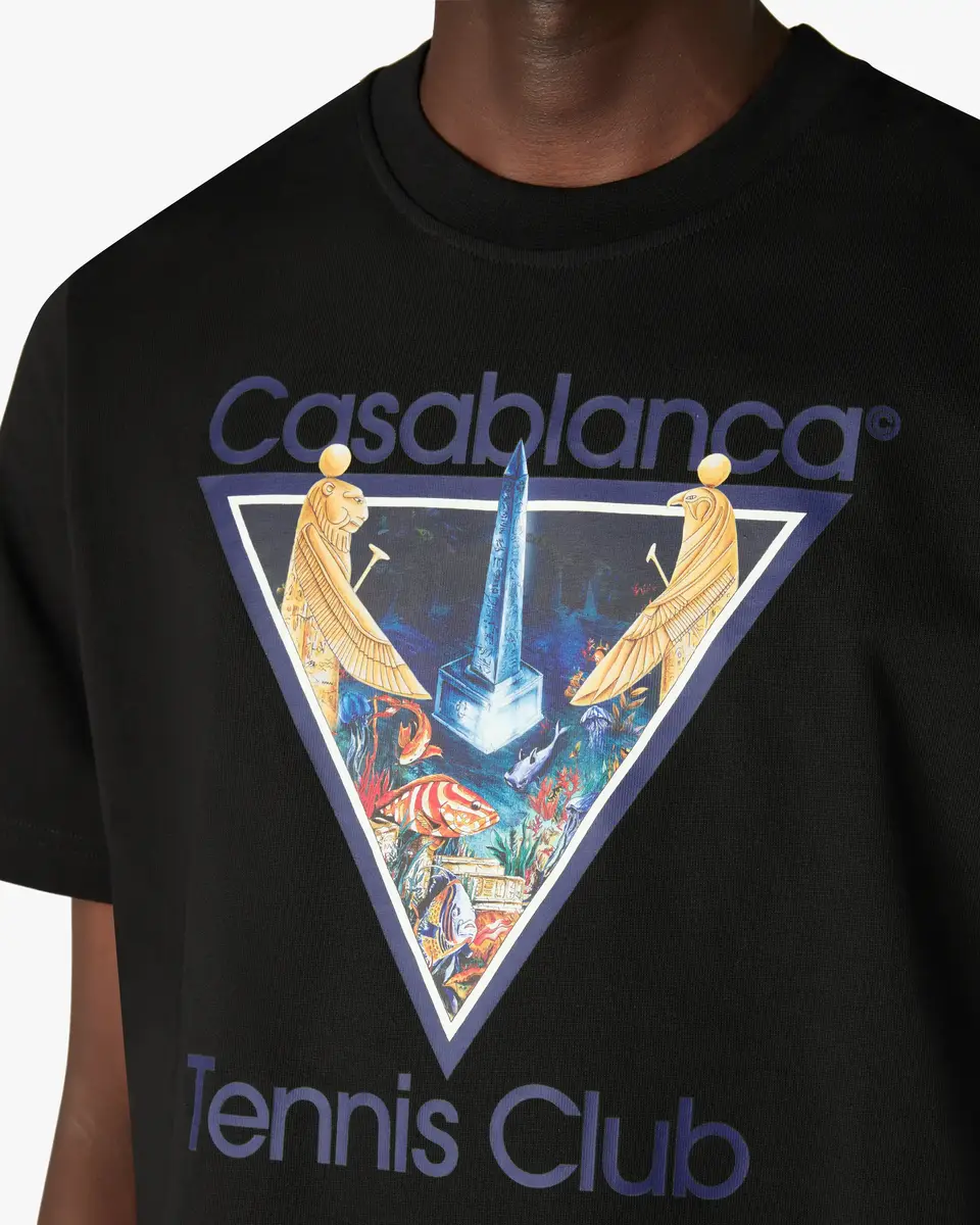 Casablanca Black Monde Perdu Tennis Club Icon Short Sleeve T-Shirt | Thumbnail 5