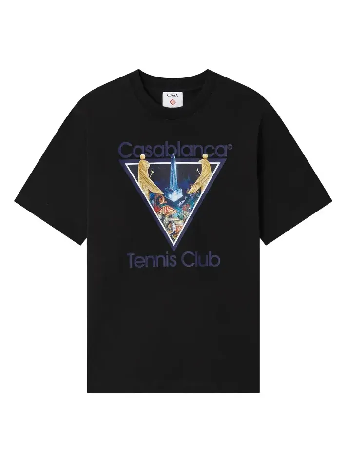 Casablanca Black Monde Perdu Tennis Club Icon Short Sleeve T-Shirt