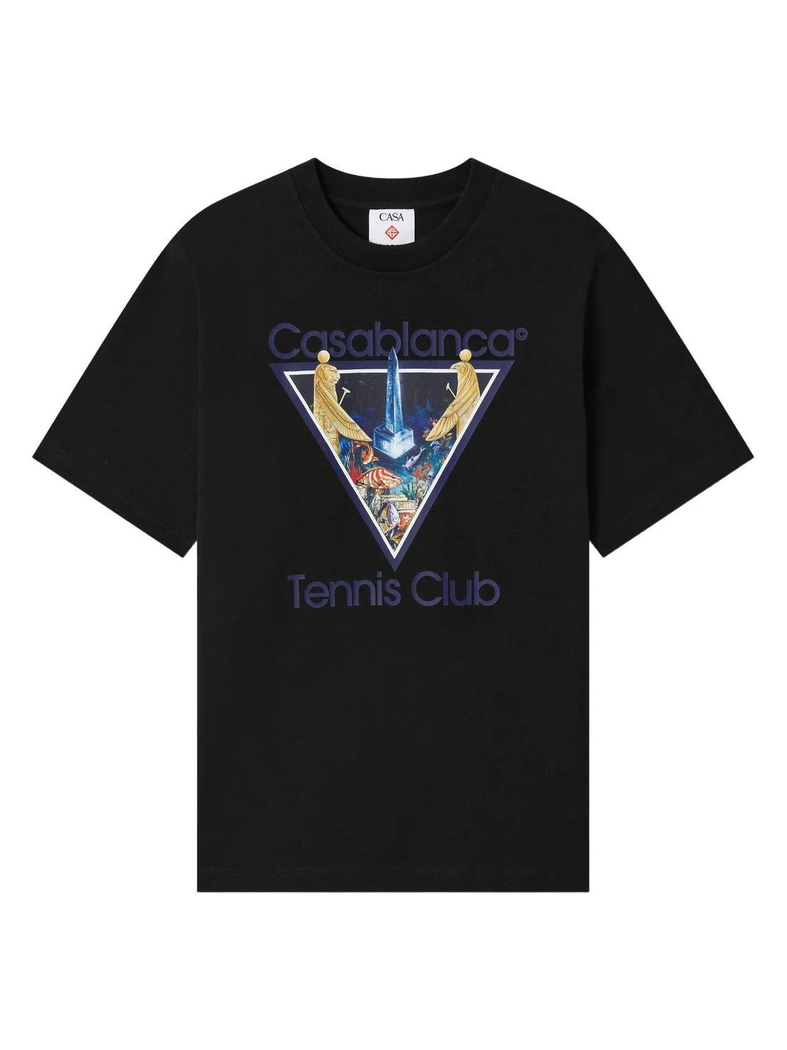 Casablanca Black Monde Perdu Tennis Club Icon Short Sleeve T-Shirt