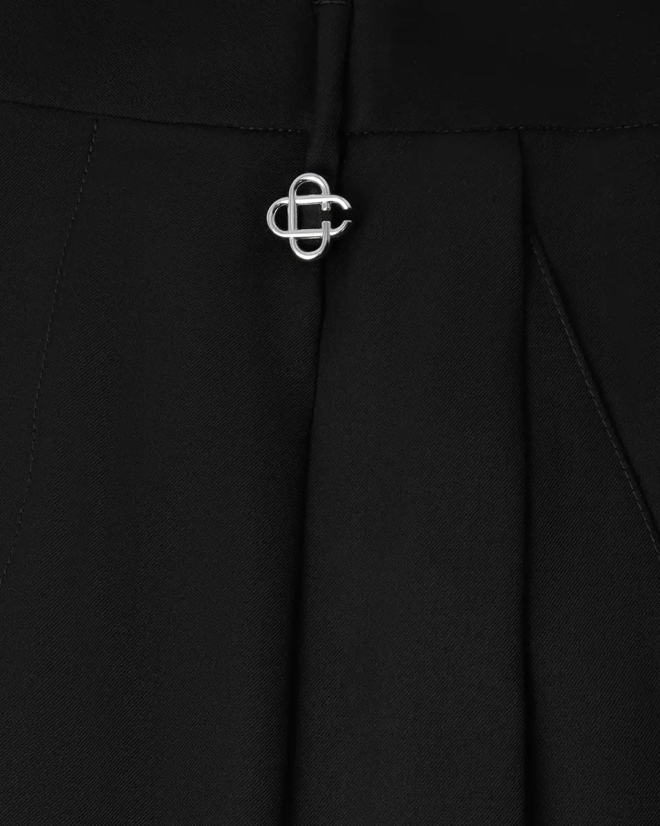 Casablanca Black Pleated Straight Leg Trousers | Thumbnail 6 Casablanca Black Pleated Straight Leg Trousers | Thumbnail 6