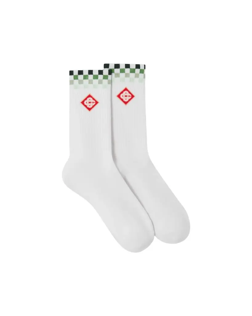 Casablanca Green Checkers Crew Socks