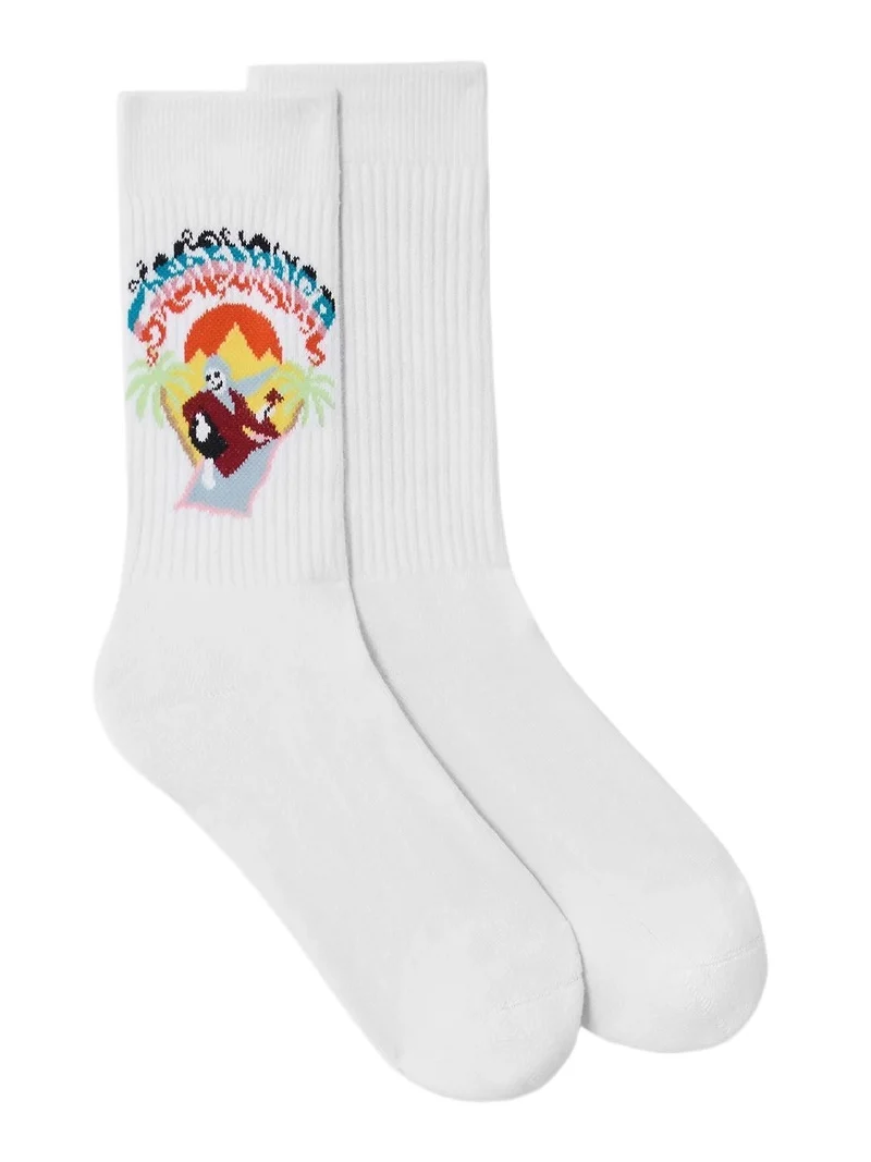 White Eveil Ancestral Crew Socks