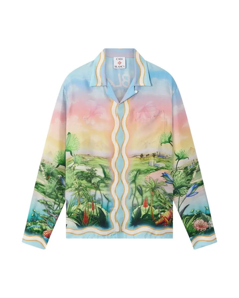 Tennis Club Long Sleeve Silk Twill Shirt Tennis Club Long Sleeve Silk Twill Shirt