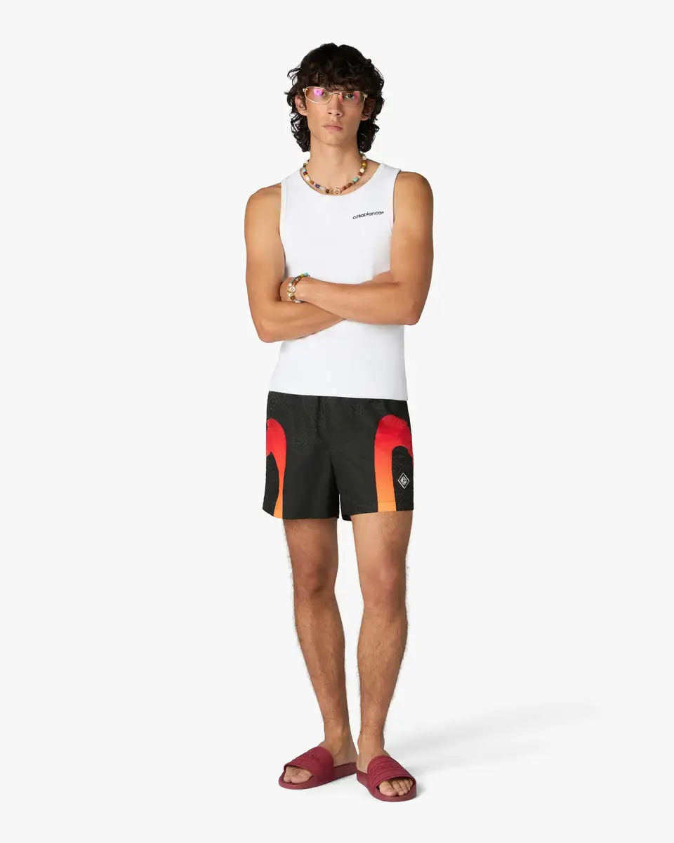 Casablanca Black & Orange Gradient Jacquard Swim Shorts | Thumbnail 2 Casablanca Black & Orange Gradient Jacquard Swim Shorts | Thumbnail 2