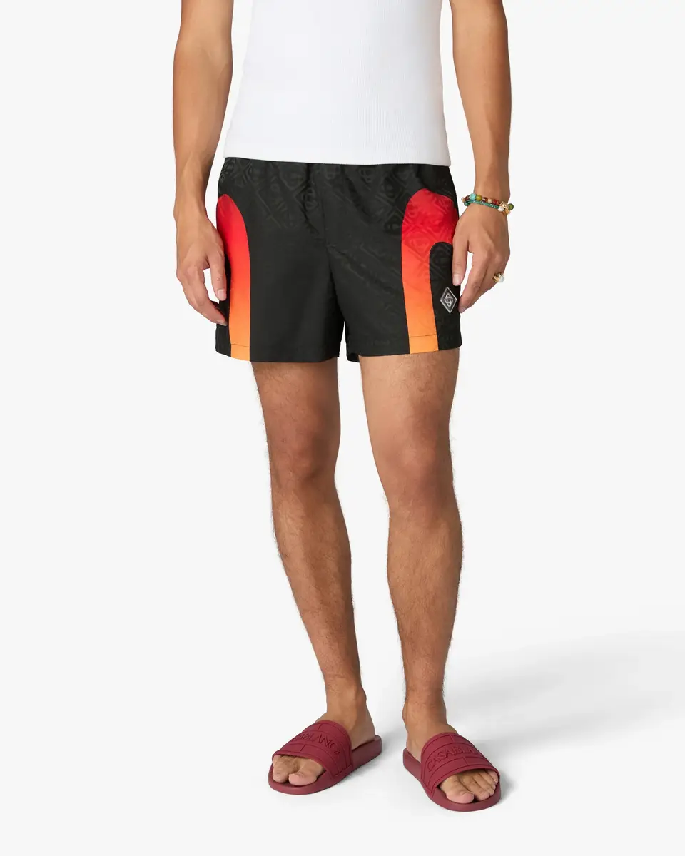 Casablanca Black & Orange Gradient Jacquard Swim Shorts | Thumbnail 4 Casablanca Black & Orange Gradient Jacquard Swim Shorts | Thumbnail 4
