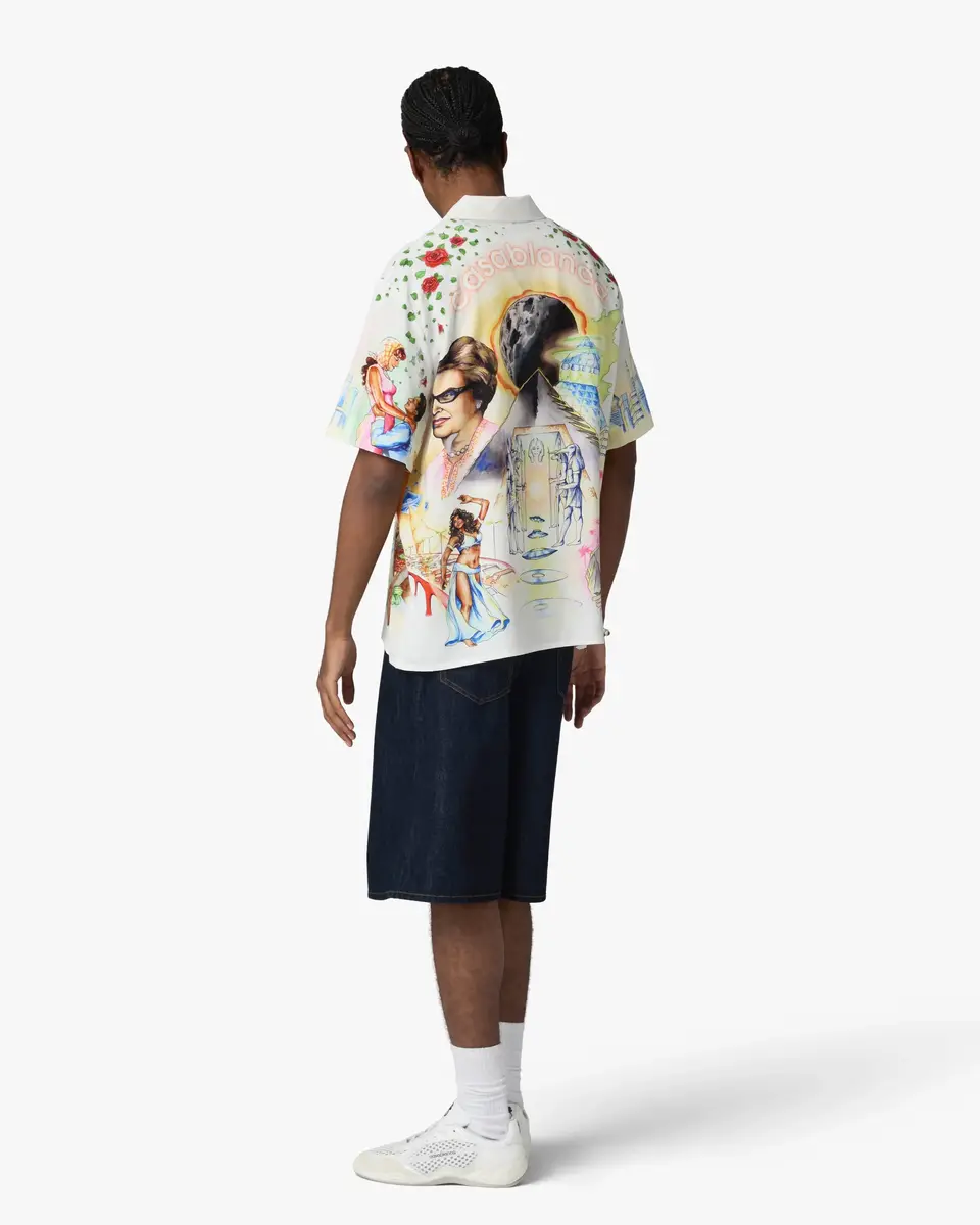 Casablanca Arts Egyptiens Short Sleeve Linen Shirt | Thumbnail 3