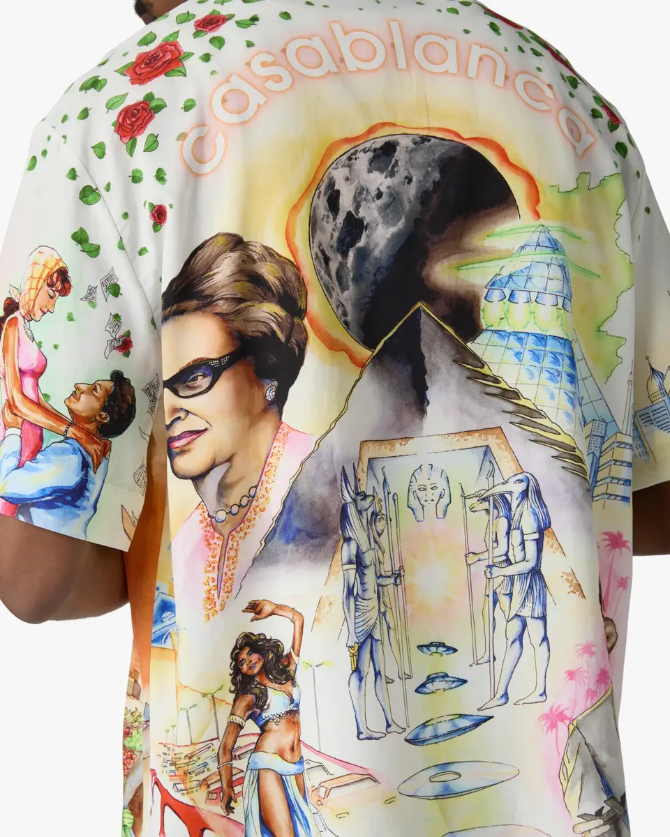 Casablanca Arts Egyptiens Short Sleeve Linen Shirt | Thumbnail 5