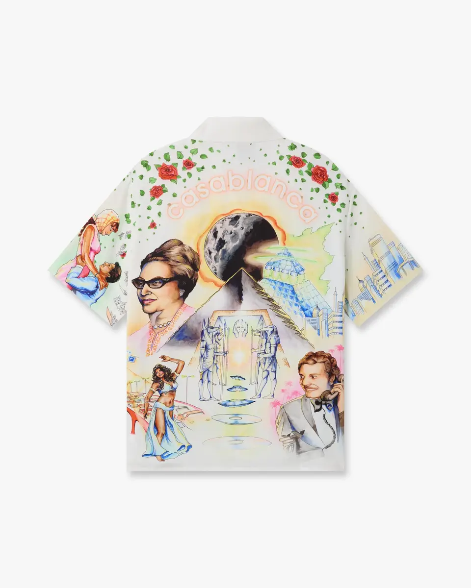 Casablanca Arts Egyptiens Short Sleeve Linen Shirt | Thumbnail 6