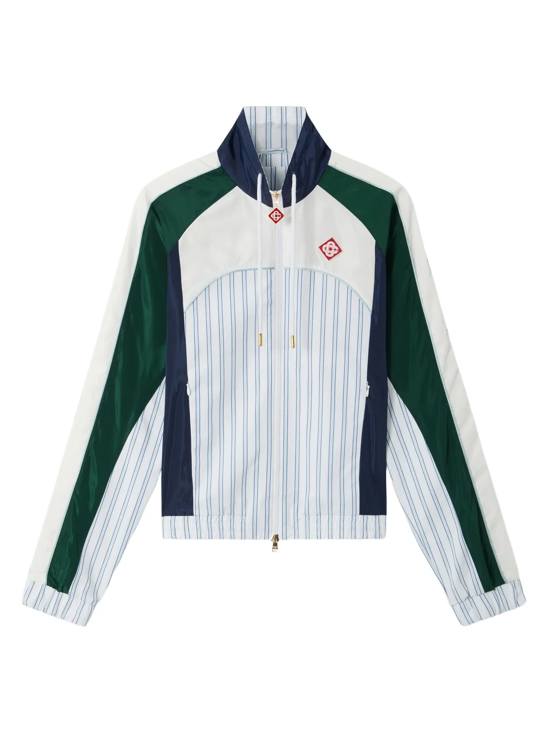 Casablanca White & Navy Pinstripe Panelled Track Jacket