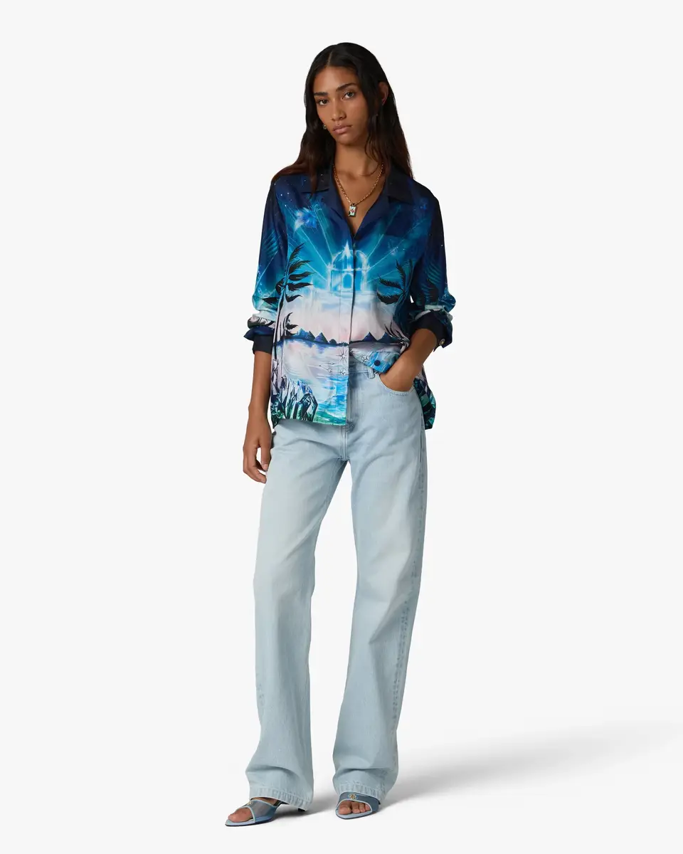 Casablanca Crystal Alchemy Long Sleeve Silk Twill Shirt | Thumbnail 2 Casablanca Crystal Alchemy Long Sleeve Silk Twill Shirt | Thumbnail 2